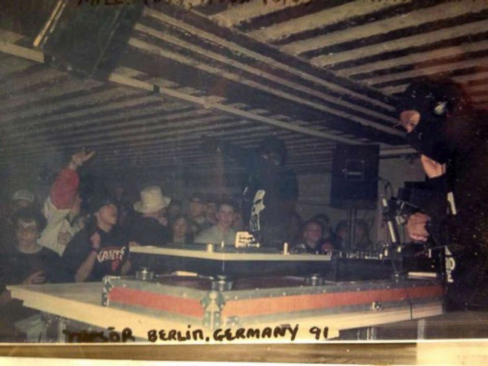 PHOTO: Berlin's Tresor club in 1991 with Detroiter Jeff Mills DJing, Robert Hood and Mike Banks.