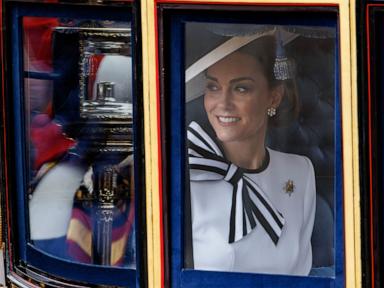 Kate Middleton stands out in white at Trooping the Colour