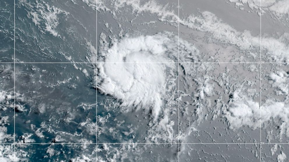 PHOTO: This satellite image shows Tropical Storm Gonzalo, July 22, 2020.