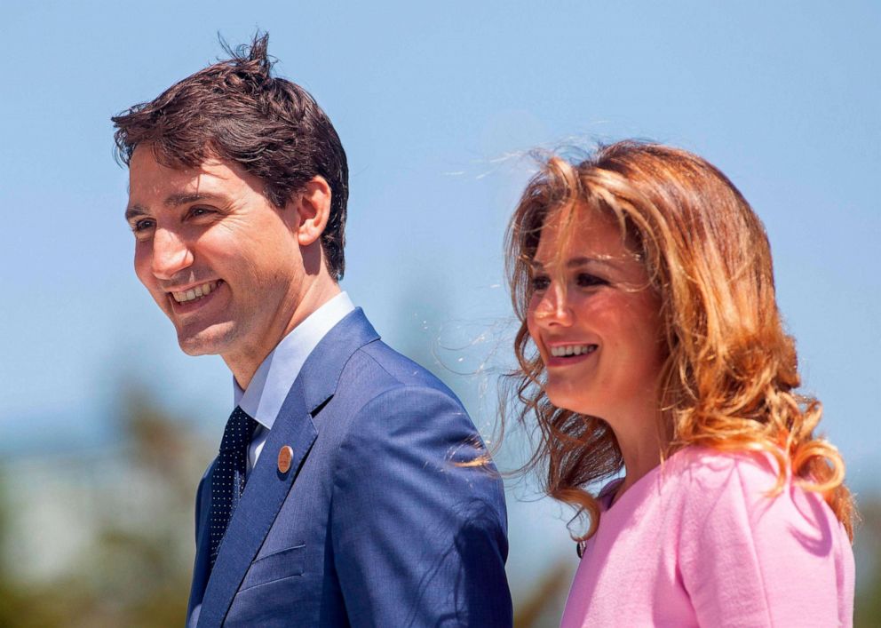 PHOTO: In this file photo taken on June 8, 2018, Prime Minister of Canada Justin Trudeau and his wife Sophie Gregoire Trudeau arrive for a welcome ceremony for G-7 leaders on the first day of the summit in La Malbaie, Quebec, Canada.