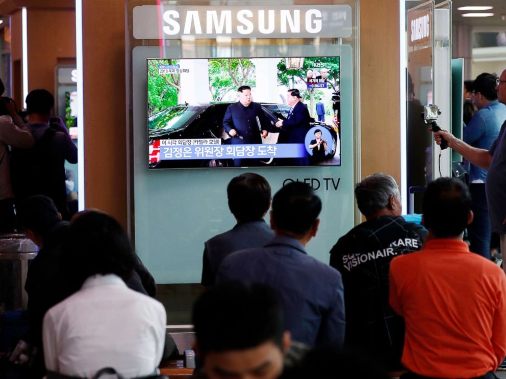 PHOTO: South Koreans watch a TV screen displaying a broadcast of the historic meeting between President Donald J. Trump and North Korean leader Kim Jong-un in Singapore, at a station in Seoul, South Korea, June 12, 2018.