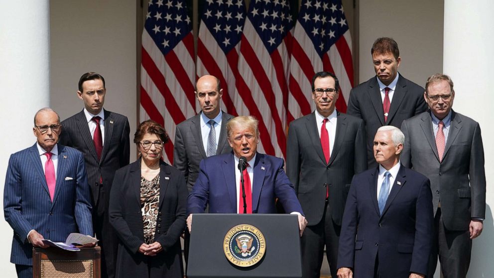 PHOTO: President Donald Trump holds a press conference in the Rose Garden of the White House in Washington, on June 5, 2020.