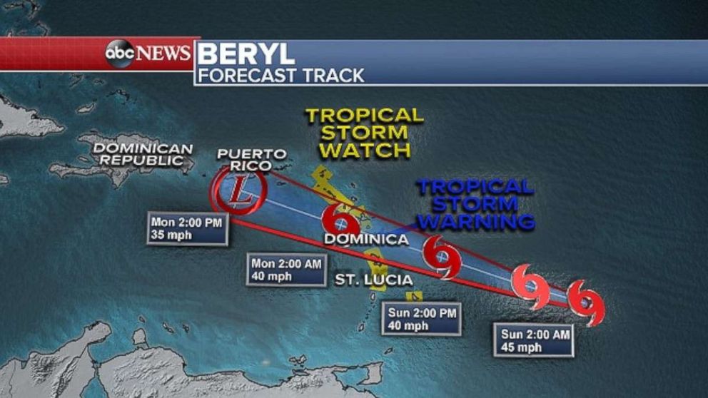 Beryl caribbean puerto aim likely moves strength