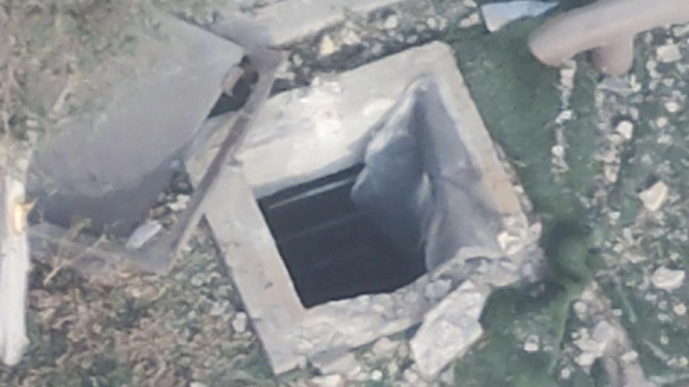 PHOTO: A view shows what the Israeli military says is an opening to Hamas underground infrastructure at Sheikh Hamad Hospital in this still image taken from an IDF video released Nov. 5, 2023.