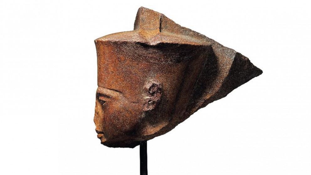 PHOTO: An Egyptian head of the God Amen with the features of the Pharaoh Tutankhamen. circa 1333-1323 B.C., is up for auction at Christie's. 