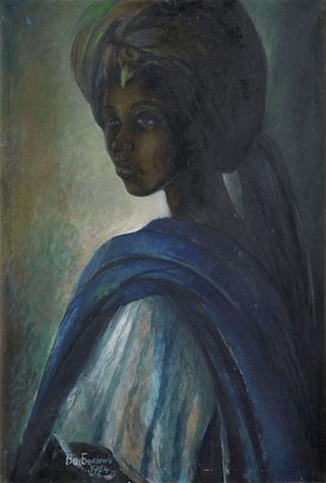 PHOTO: "Tutu," a portrait of the Ife royal princess Adetutu Ademiluyi painted by Nigerian artist Ben Enwonwu in 1974.