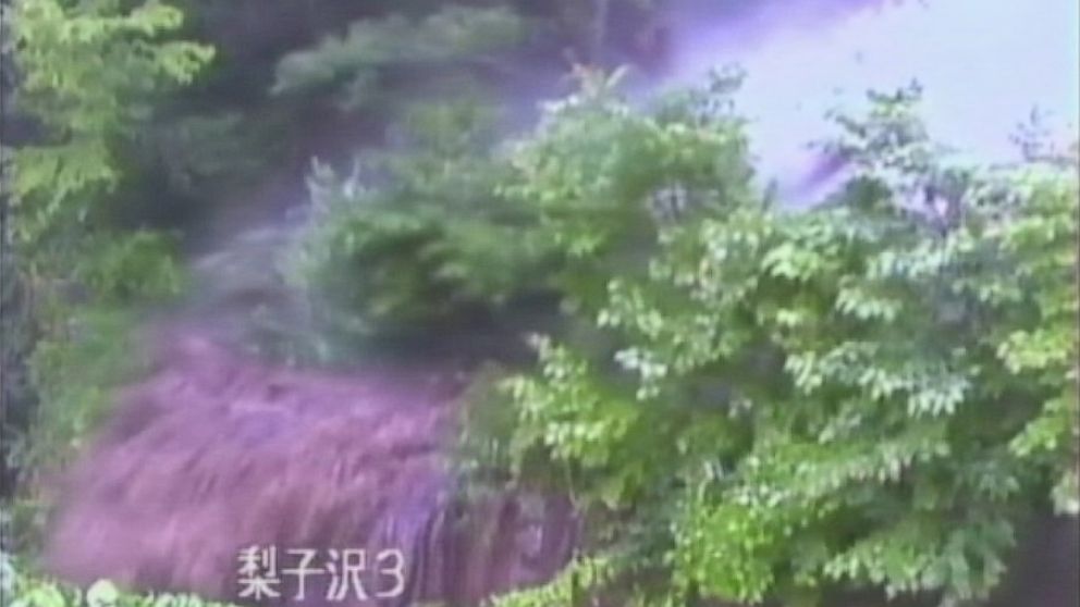 PHOTO: A surveillance camera in Nagiso in central Japan captured a dramatic mudslide during Typhoon Neoguri on July 9, 2014.