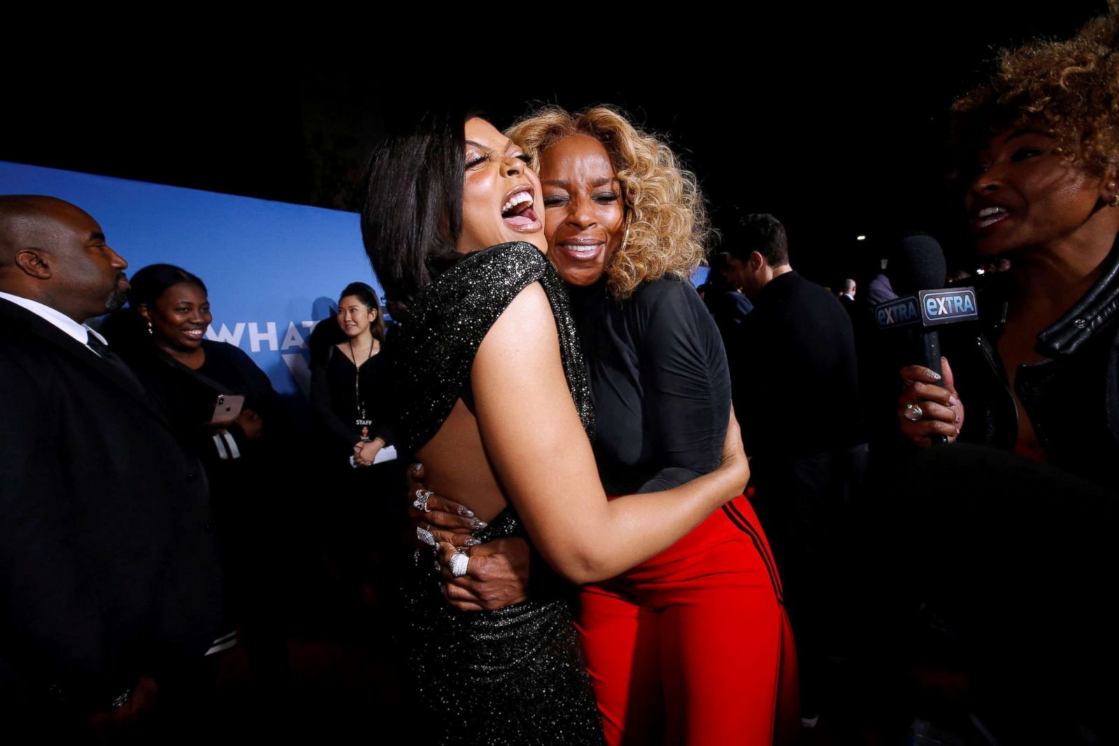 View Taraji P. Henson and Mary J. Blige hug at the premiere of the movie &q...