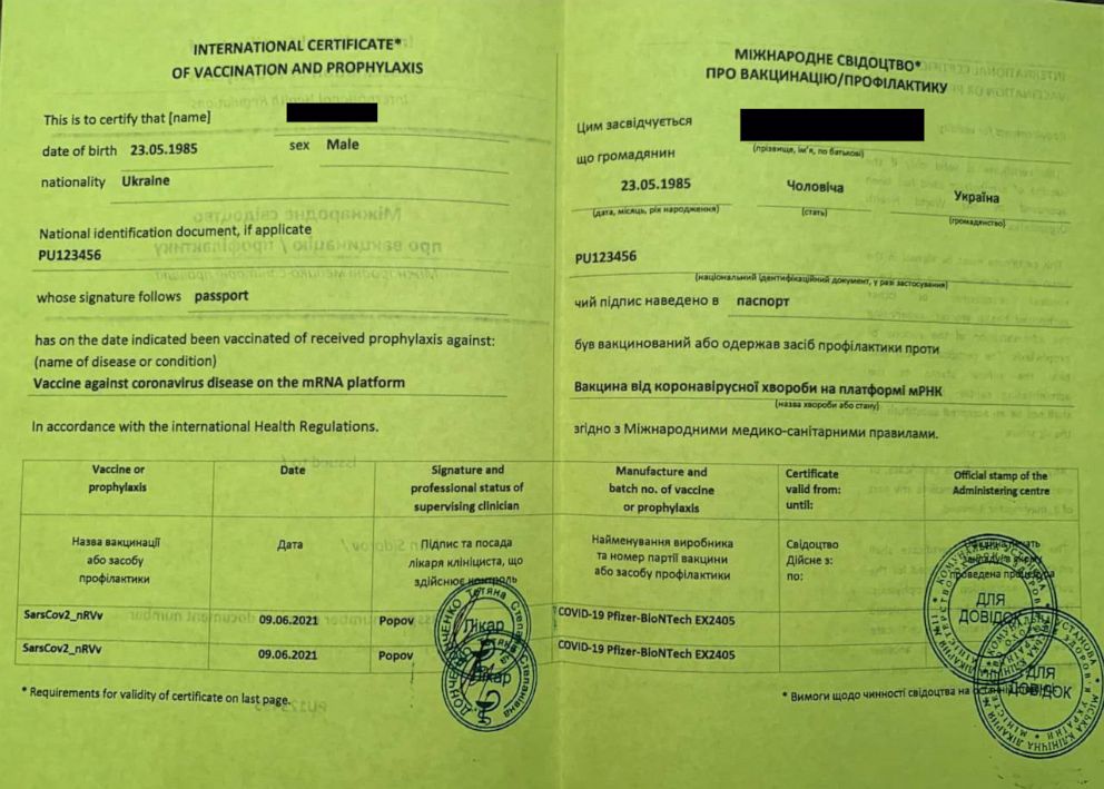 PHOTO: This is a sample paper certificate posted on a Telegram channel.
