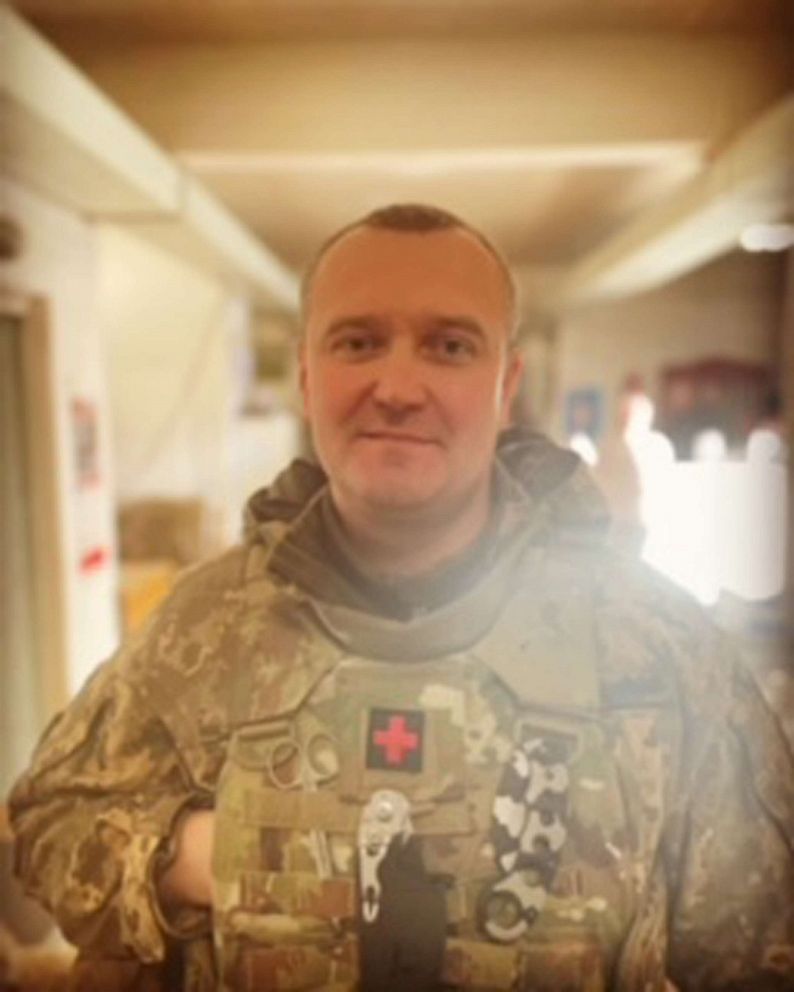 PHOTO: Medic Vitaliy Stasyuk helps injured soldiers at a military field hospital in Ukraine's eastern Donbas.