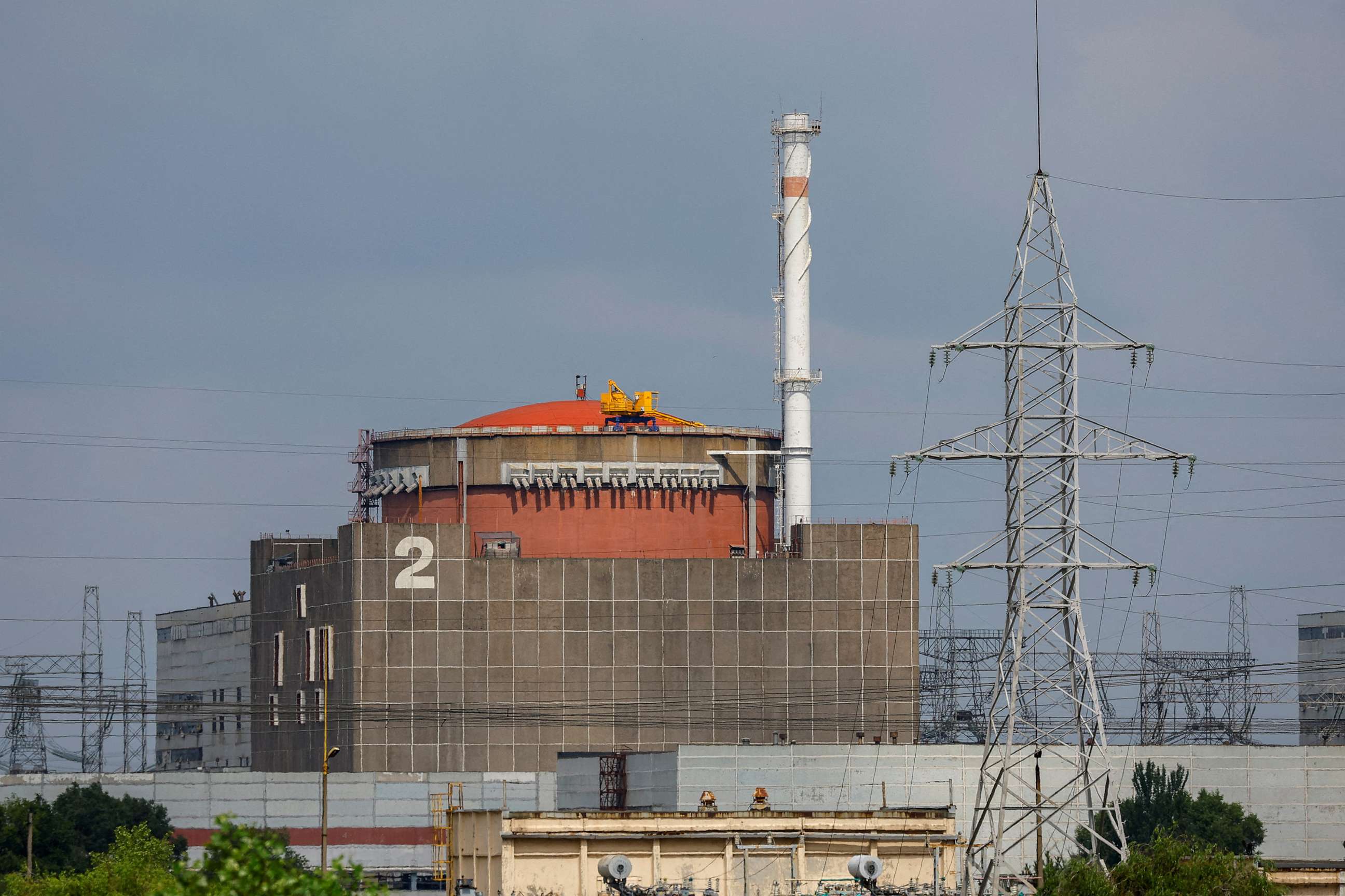 PHOTO: The Zaporizhzhia Nuclear Power Plant is shown outside Enerhodar in the Zaporizhzhia region, Russian-controlled Ukraine, on June 15, 2023.