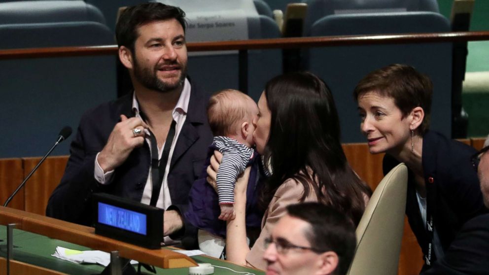 VIDEO: Jacinda Ardern made history by bringing her 3-month-old daughter into a United Nations assembly.