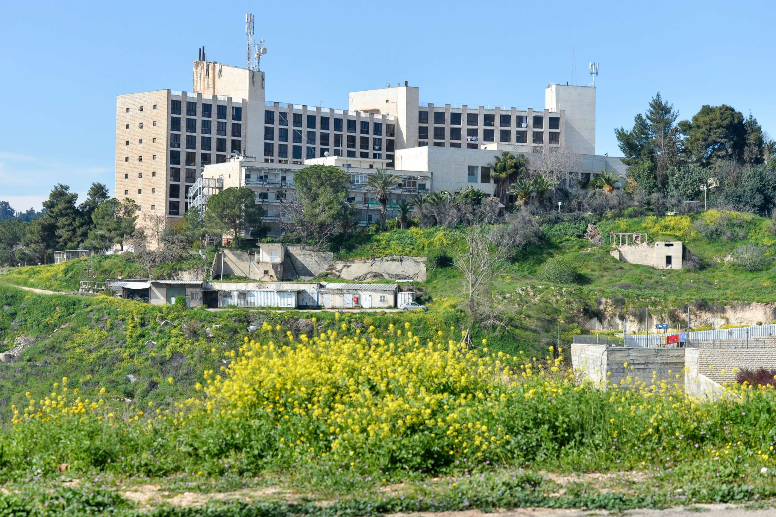 PHOTO: A general view of the former Diplomat Hotel, now part of the U.S. consular compound in Arnona area of Jerusalem, built on disputed territory, March 13, 2018, in Jerusalem.