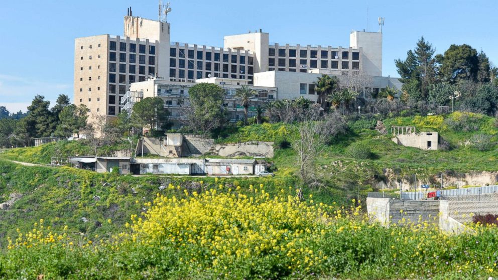 PHOTO: A general view of the former Diplomat Hotel, now part of the U.S. consular compound in Arnona area of Jerusalem, built on disputed territory, March 13, 2018, in Jerusalem.