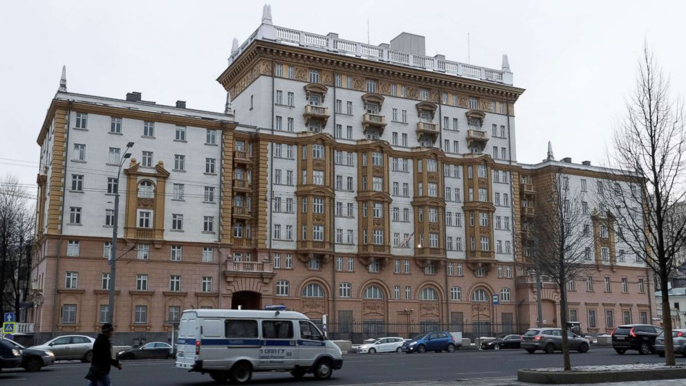 A general view of the U.S. embassy in Moscow, Russia, Dec. 30, 2016. 