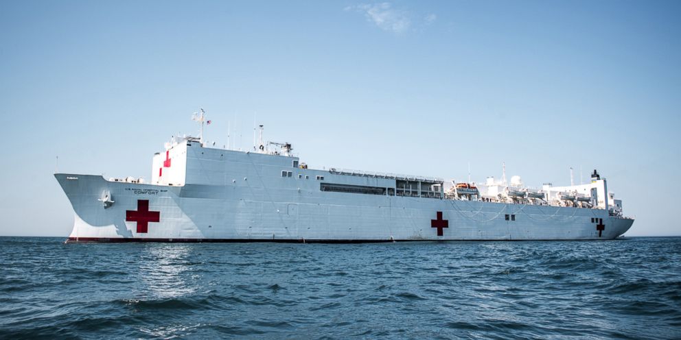 PHOTO: The Military Sealift Command's hospital ship USNS Comfort (T-AH 20) navigates through water during Comfort Exercise (COMFEX) 2018.