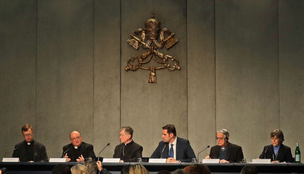PHOTO: A press conference on a Vatican summit on preventing clergy sex abuse, at the Vatican, Feb. 18, 2019.