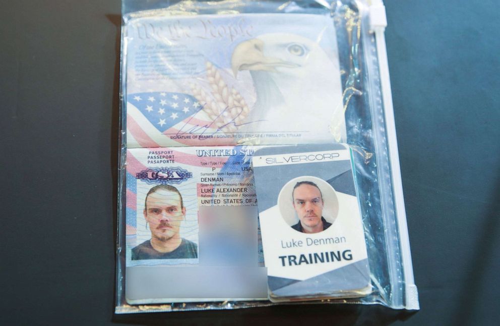 PHOTO: The passport of arrested US citizen Luke Deman, during a video conference meeting with international media correspondents, at Miraflores Presidential Palace in Caracas, May 6, 2020.