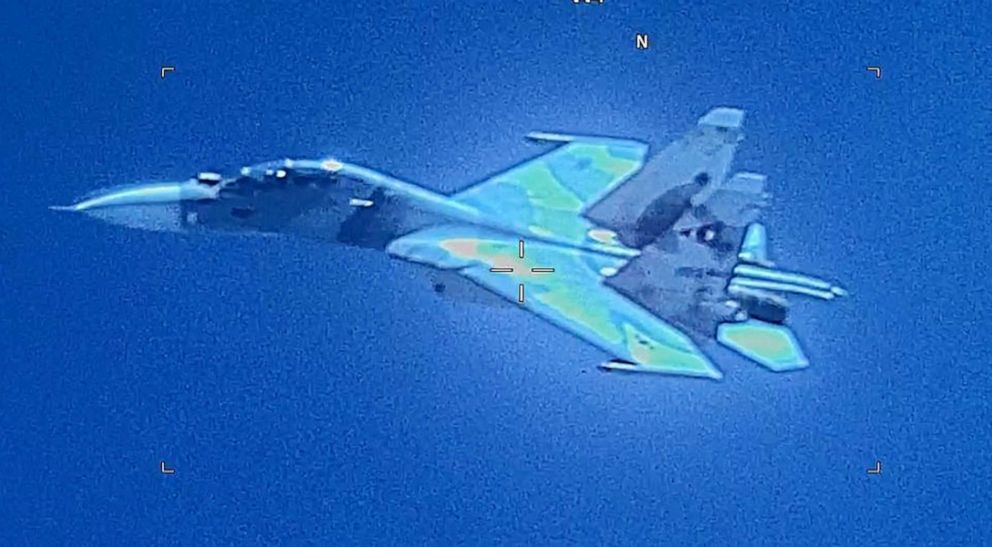 PHOTO: Image of a Venezuela SU-30 Flanker as it aggressively shadowed a U.S. EP-3 Aries II at an unsafe distance in international airspace over the Caribbean Sea on July 19, 2019, jeopardizing the crew and aircraft.