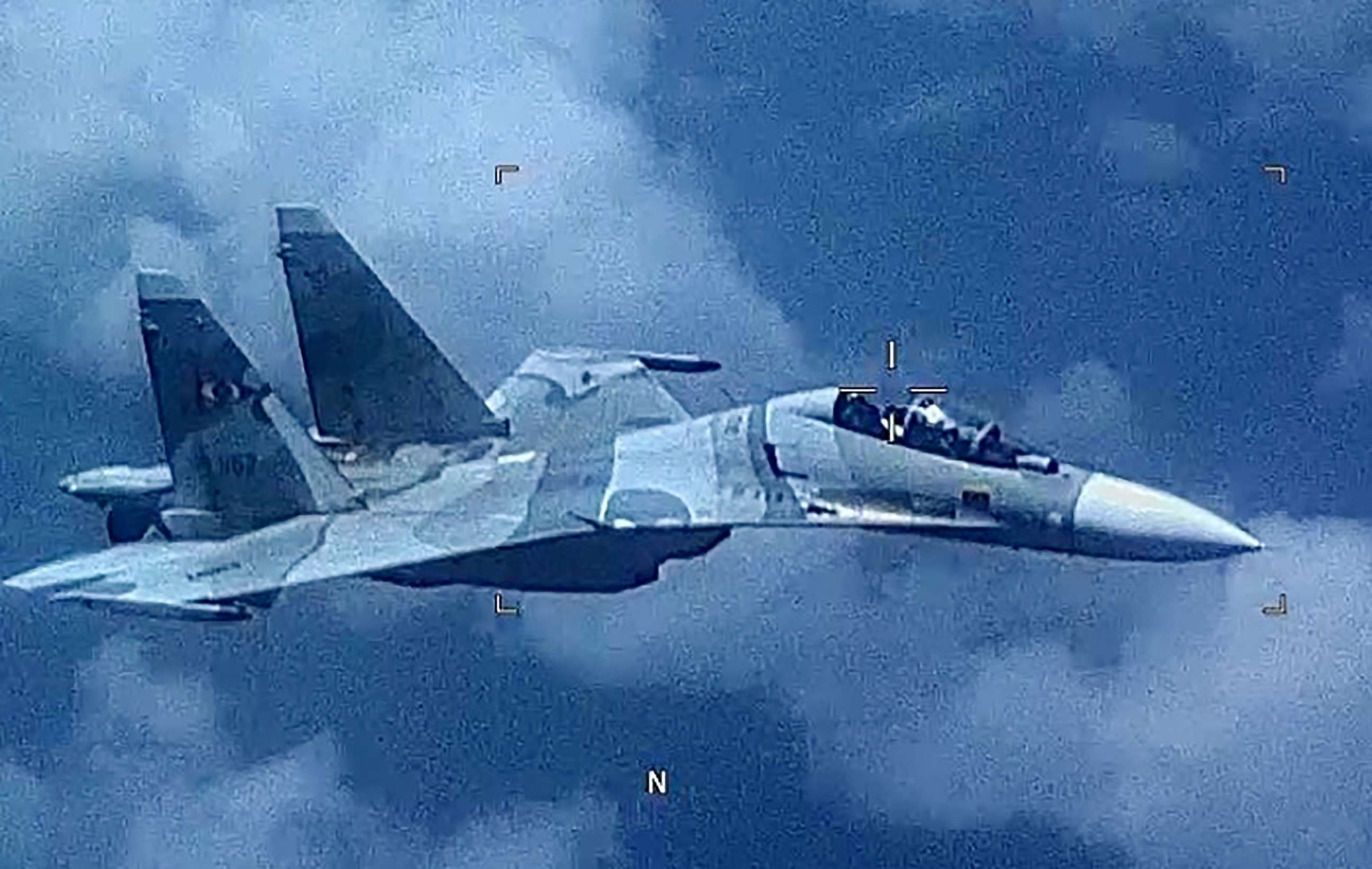 PHOTO: Image of a Venezuela SU-30 Flanker as it aggressively shadowed a U.S. EP-3 Aries II at an unsafe distance in international airspace over the Caribbean Sea on July 19, 2019, jeopardizing the crew and aircraft.