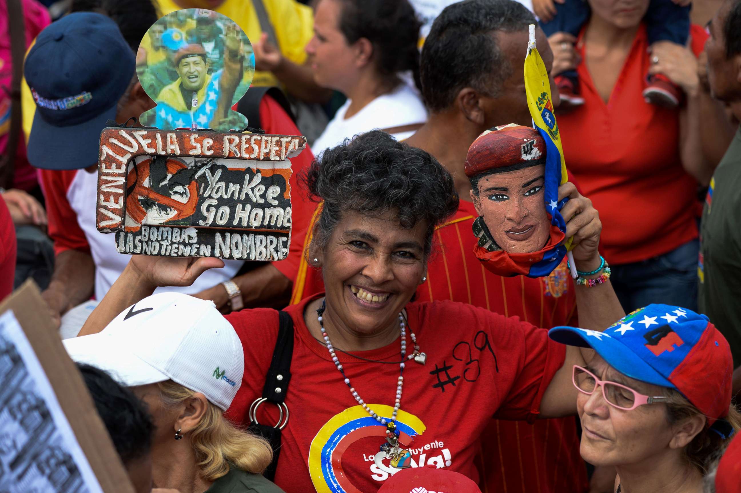 PHOTO: Venezuelan President Nicolas Maduro's supporters take part in the closing of the campaign to elect members for the Constituent Assembly that would rewrite the constitution, in Caracas, July 27, 2017.