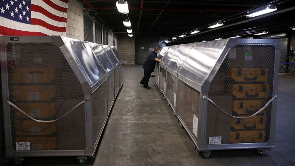 PHOTO: Ventilators at the New York City Emergency Management Warehouse are shipped out for distribution due to concerns over the rapid spread of coronavirus disease (COVID-19) in the Brooklyn borough of New York City, March 24, 2020.