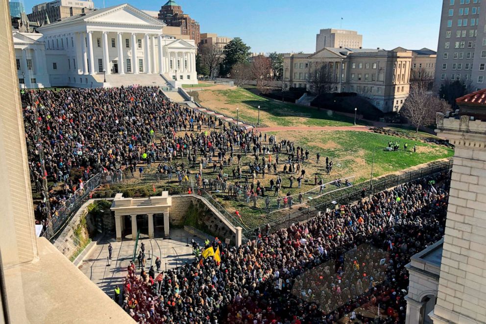 Pro Trump Demonstrators, Some Armed, Rally Around US Following Biden