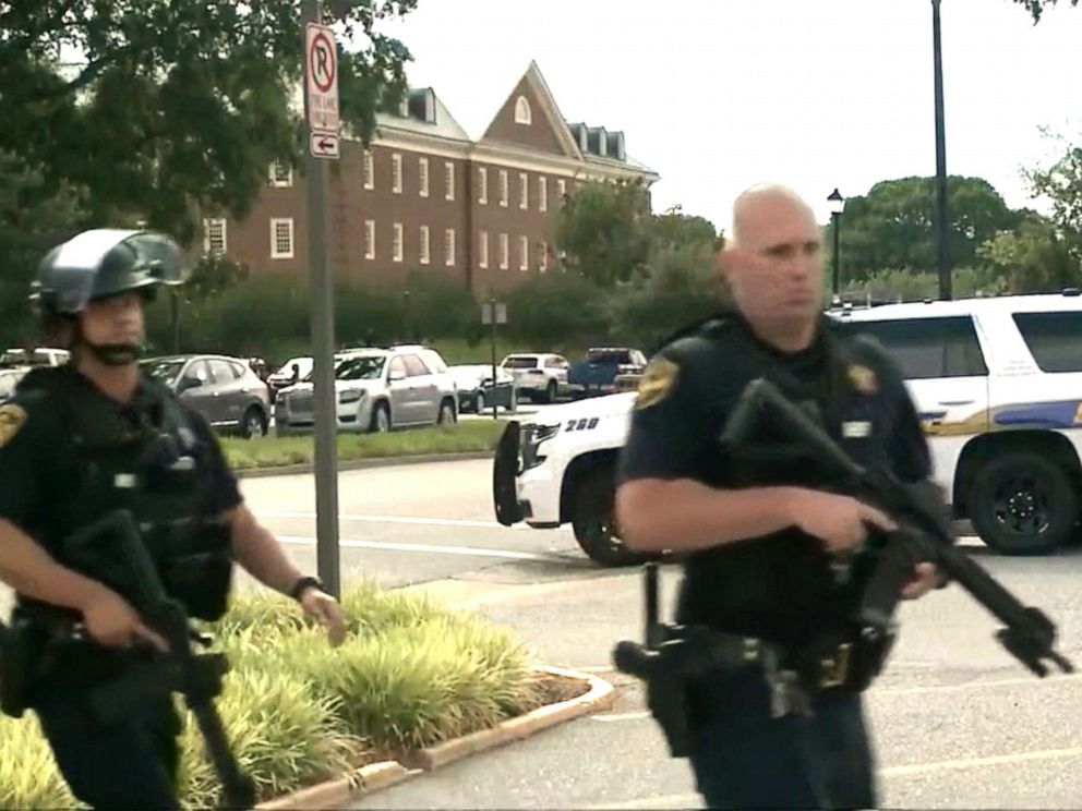 PHOTO: The Virginia Beach Police respond to information reporting an active shooter on May 31, 2019.