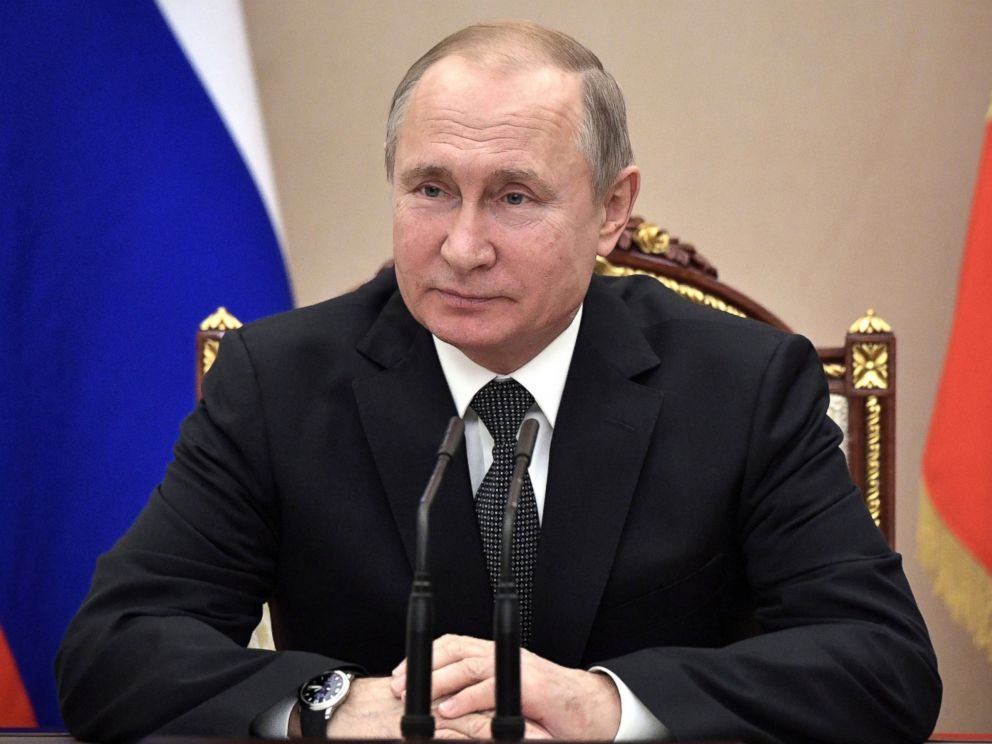 PHOTO: Russian President Vladimir Putin chairs a Security Council meeting in Moscow, Friday, Feb. 1, 2019.
