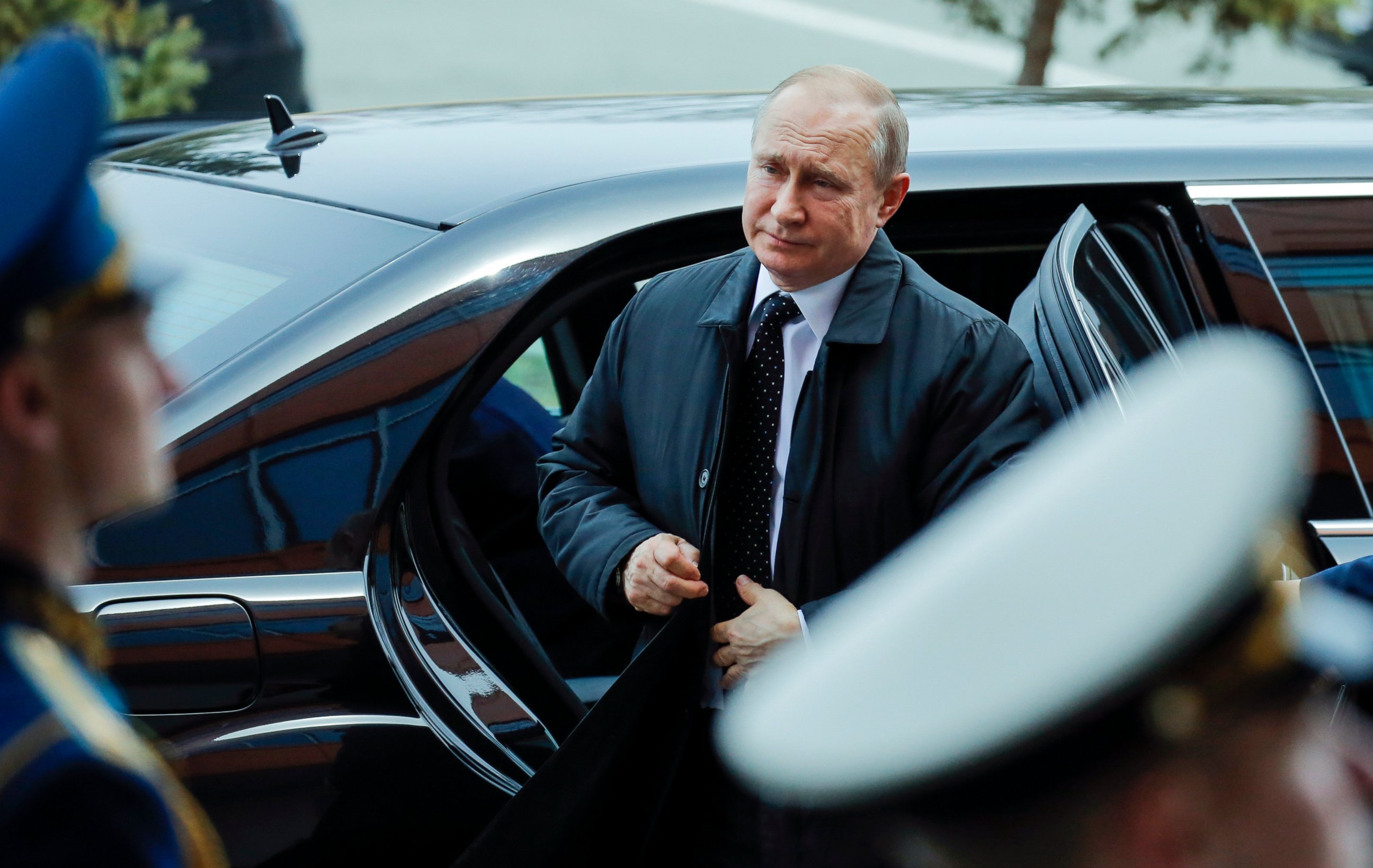 PHOTO: Russian President Vladimir Putin arrives to meet with North Korea's leader Kim Jong Un in Vladivostok, Russia, Thursday, April 25, 2019. 