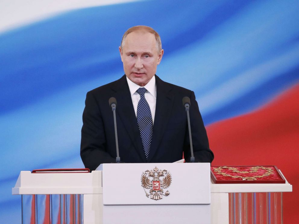 Putin sworn in as president for fourth term at lavish Kremlin ceremony ...