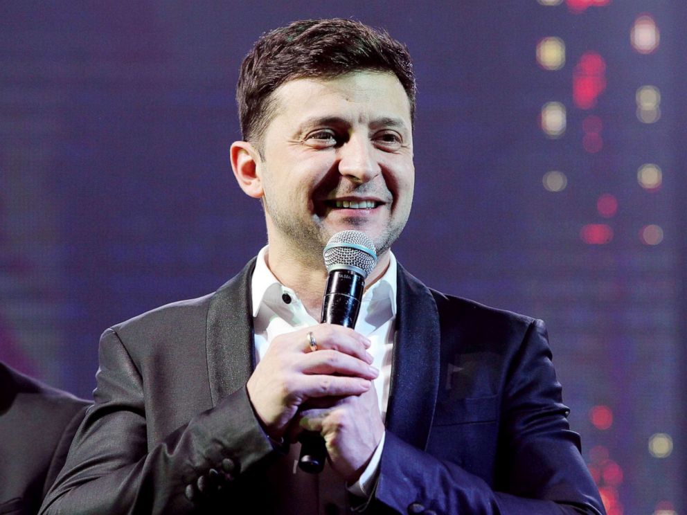 PHOTO: Volodymyr Zelenskiy performs during a comedy show at a concert hall in the Brovary city near of Kiev, Ukraine, March, 29, 2019.