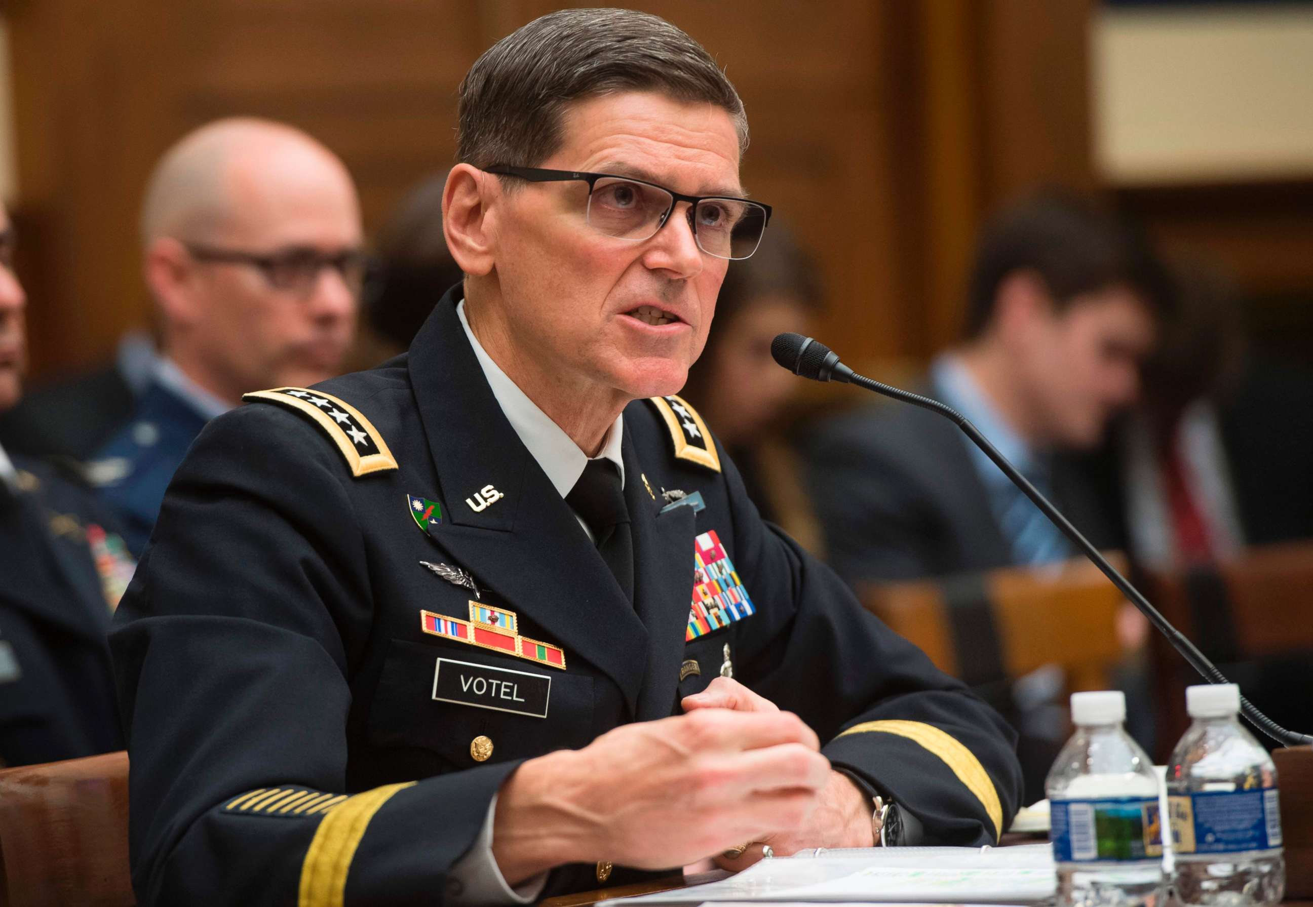 PHOTO: Army General Joseph Votel, commander of the US Central Command, testifies during a House Armed Services Committee hearing on Capitol Hill, Feb. 27, 2018. 