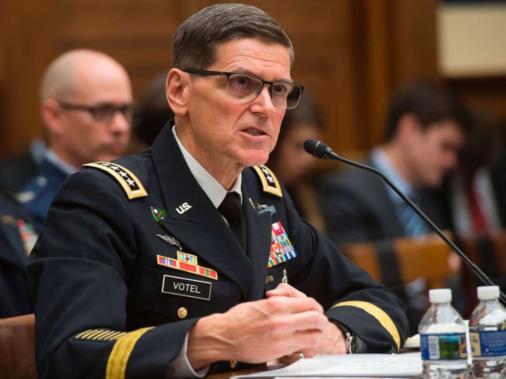 PHOTO: Army General Joseph Votel, commander of the US Central Command, testifies during a House Armed Services Committee hearing on Capitol Hill, Feb. 27, 2018.