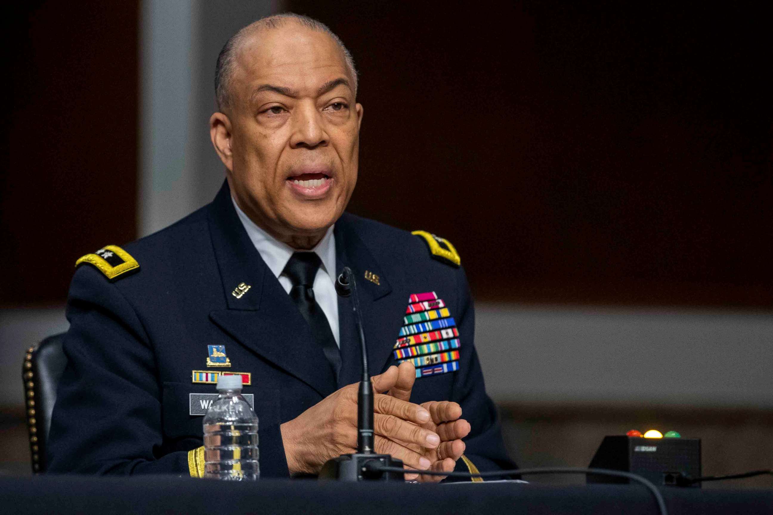 PHOTO: Commanding General District of Columbia National Guard Major General William J. Walker testifies on Capitol Hill about the Jan. 6, 2021 attack on the U.S. Capitol, in Washington on March 3, 2021.
