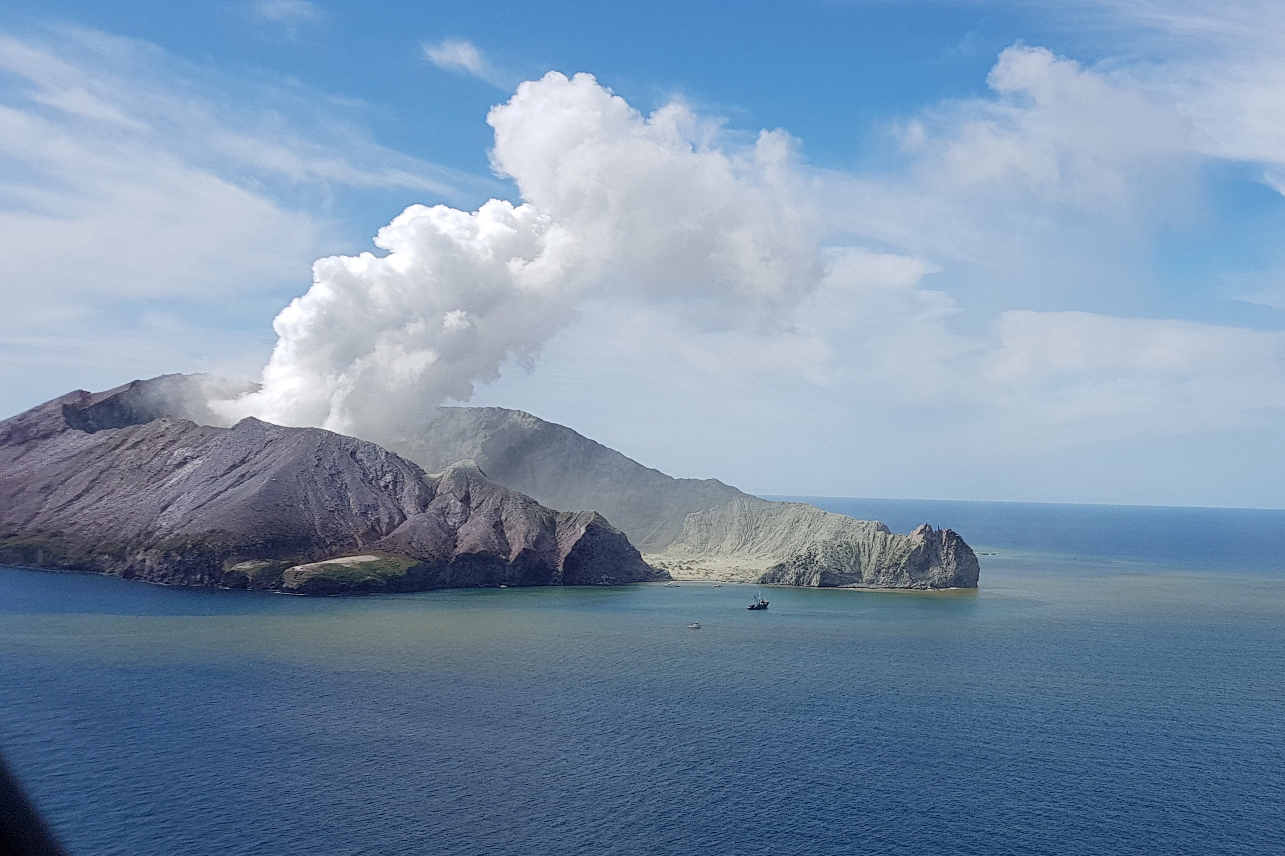PHOTO: This photo taken on Dec. 9, 2019, provided by the Auckland Rescue Helicopter Trust, shows the eruption of the volcano on White Island, New Zealand.
