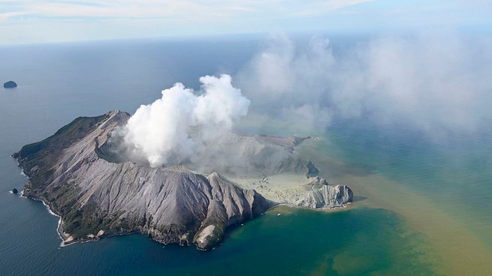 PHOTO: This aerial photo shows White Island in New Zealand after a volcanic eruption on Dec. 9, 2019.
