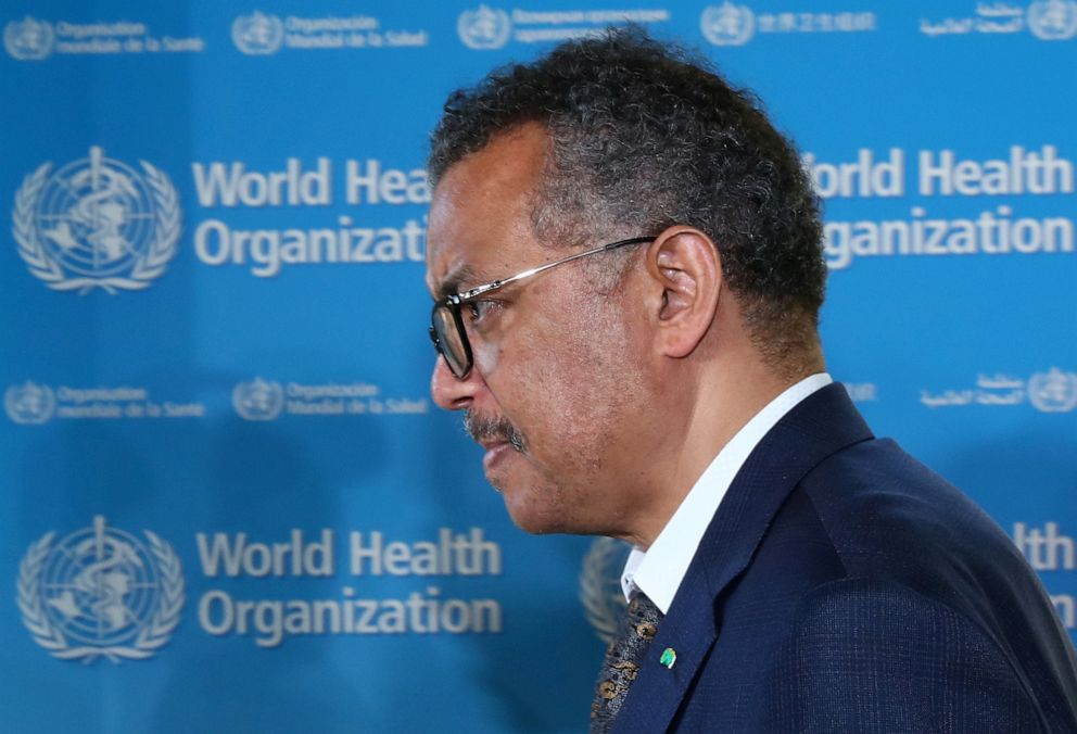 PHOTO: Tedros Adhanom Ghebreyesus, director-general of the World Health Organization, attends a news conference in Geneva, Switzerland, on June 25, 2020.