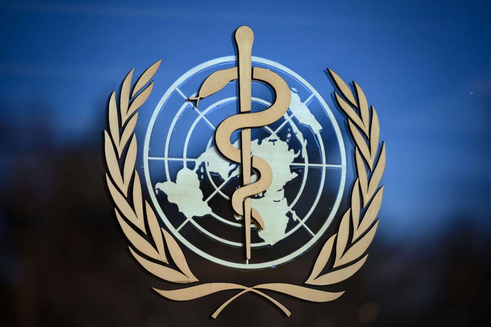 PHOTO: In this file photo taken on Feb. 24, 2020, the logo of the World Health Organization is seen at its headquarters in Geneva, Switzerland.