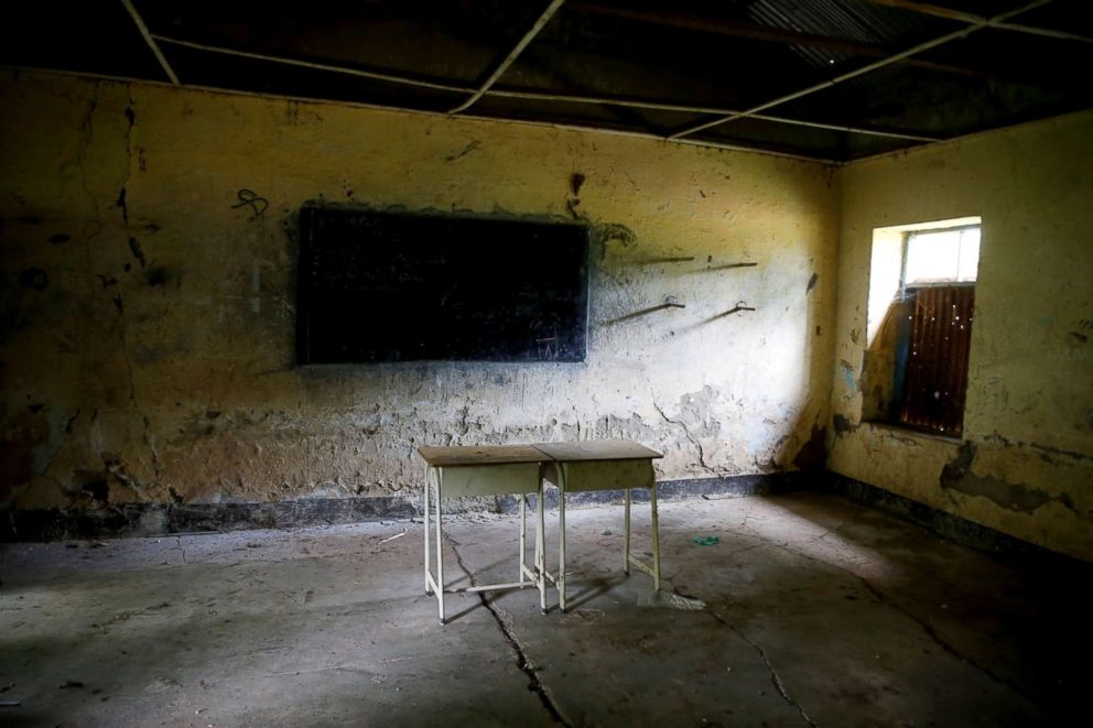 PHOTO: Desks are seen at an abandoned school in the town of Malakal, in the Upper Nile state of South Sudan, Sept. 8, 2018.