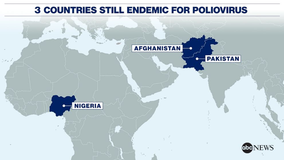 3 countries still endemic for poliovirus