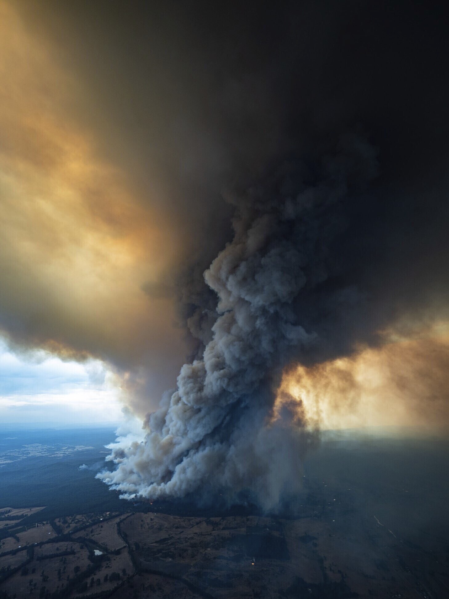 PHOTO: Massive smoke rises from wildfires burning in East Gippsland, Victoria in Australia, Jan. 2, 2020. 