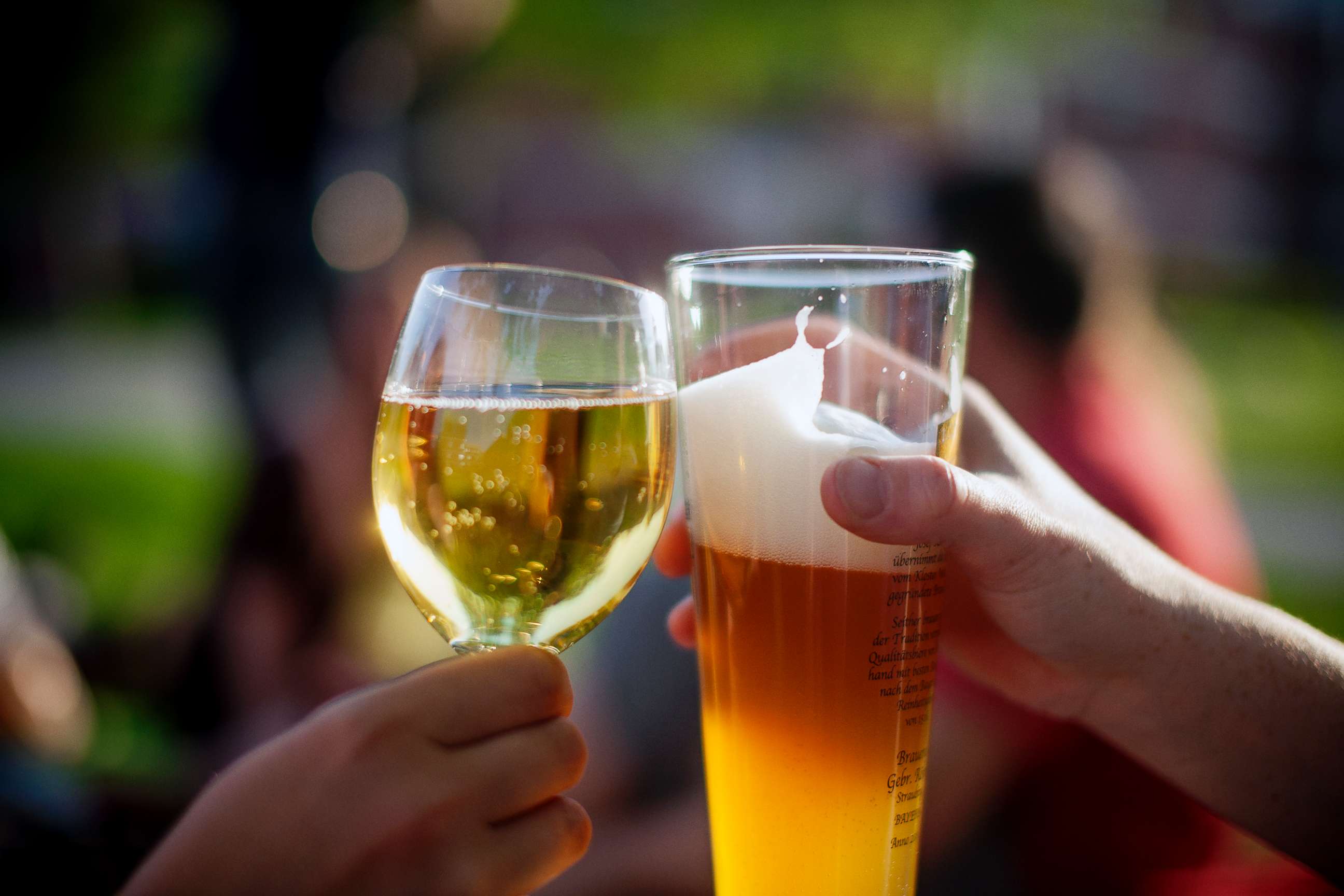 PHOTO: Wine and beer in a stock photo.