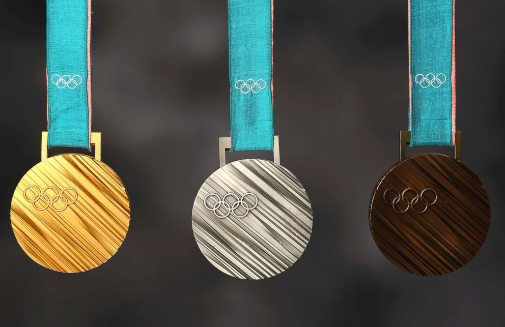 PHOTO: The PyeonChang 2018 gold, silver and bronze medals are seen during the Team USA Media Summit, Sept. 25, 2017 in Park City, Utah.