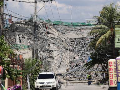 Building under construction in the Philippines collapses, possibly trapping dozens
