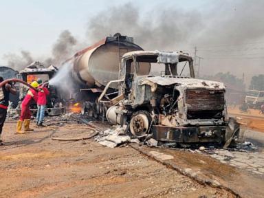 Nigerian gasoline tanker explosion death toll rises to 86, with 55 others injured