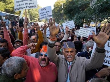 Hundreds protest in New Delhi against reported attacks on Hindus in Bangladesh