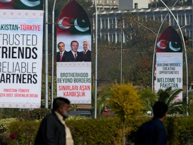 Turkey's president arrives in Pakistan's capital on a 2-day visit to boost trade, economic ties