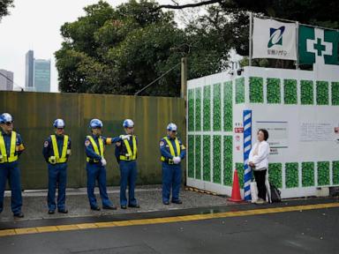 Developers begin cutting trees in a Tokyo park that environmentalists want to protect