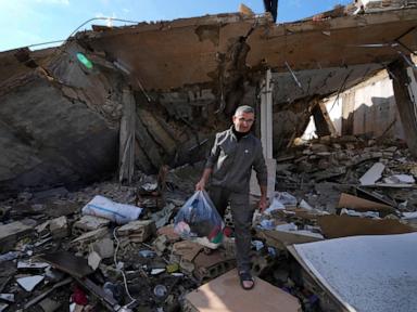 Displaced families in Lebanon who return home are faced with piles of rubble